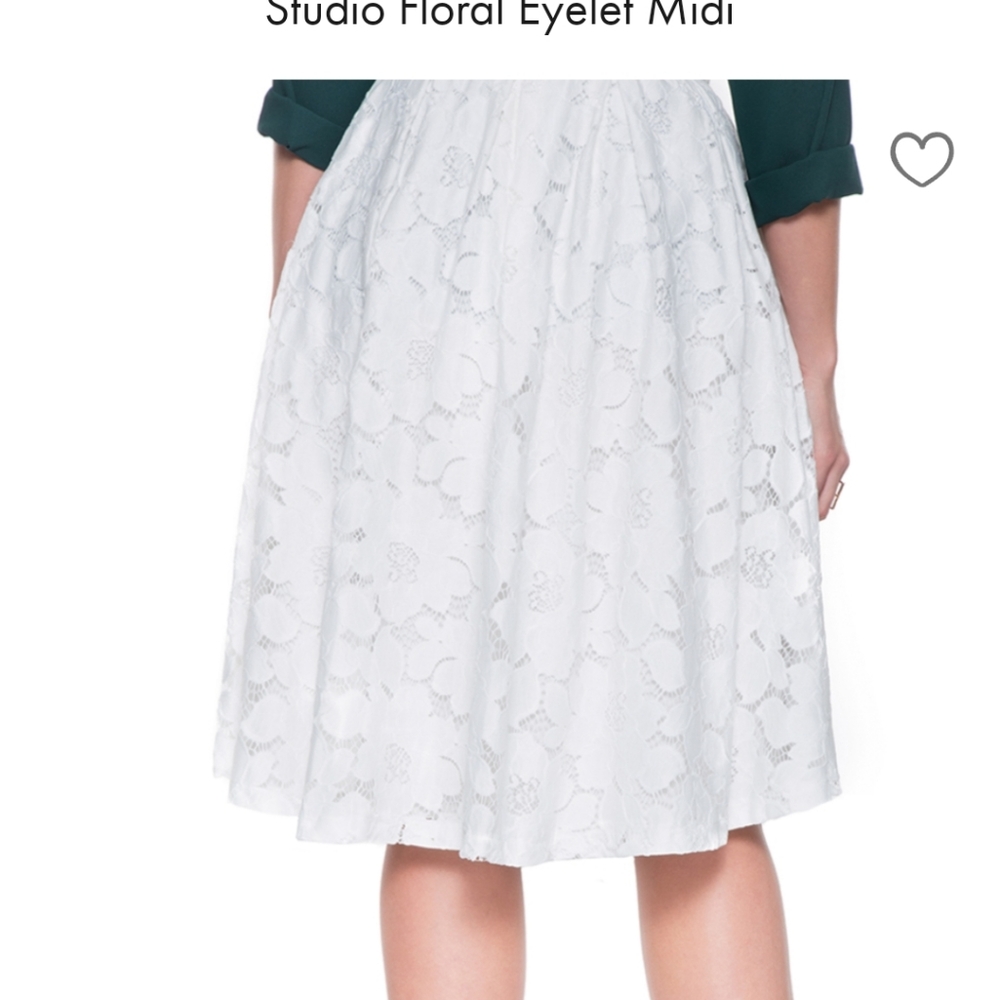 Eloquii Studio Eyelet Midi Skirt